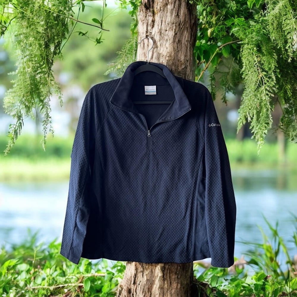 Columbia Black Waffle 1/4 Zip Jacket